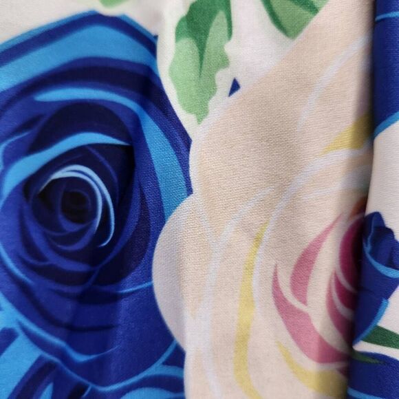 Girls 10-year blue cream Rose silky formal puffy sleeveless dress fancy princess - Picture 4 of 6